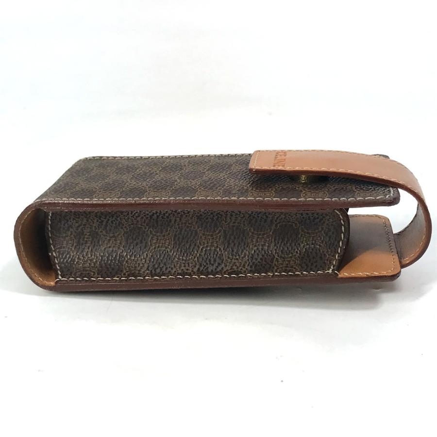 CELINE セリーヌ マカダム メガネケース 小物入れ レザー/PVC ブラウン ユニセックス【中古】 | CELINE | 02