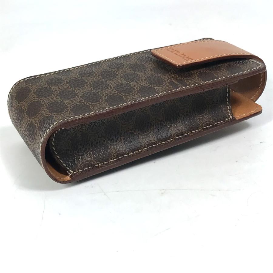 CELINE セリーヌ マカダム メガネケース 小物入れ レザー/PVC ブラウン ユニセックス【中古】 | CELINE | 03