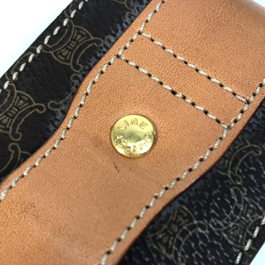 CELINE セリーヌ マカダム メガネケース 小物入れ レザー/PVC ブラウン ユニセックス【中古】 | CELINE | 07