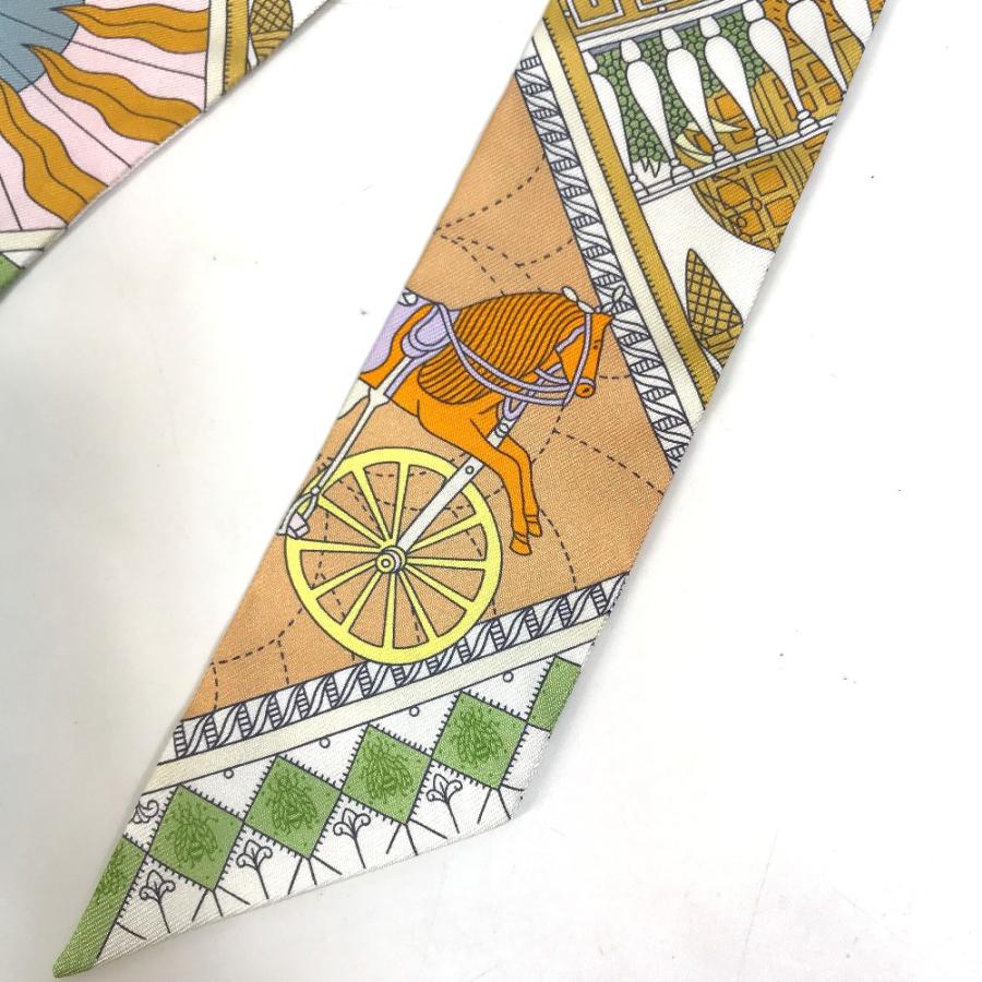 HERMES エルメス ムーン ツイリー スカーフ シルク ホワイト/マルチカラー レディース【中古】未使用 | HERMES | 03