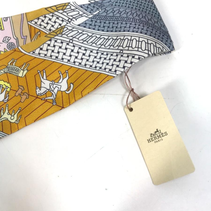 HERMES エルメス ムーン ツイリー スカーフ シルク ホワイト/マルチカラー レディース【中古】未使用 | HERMES | 05