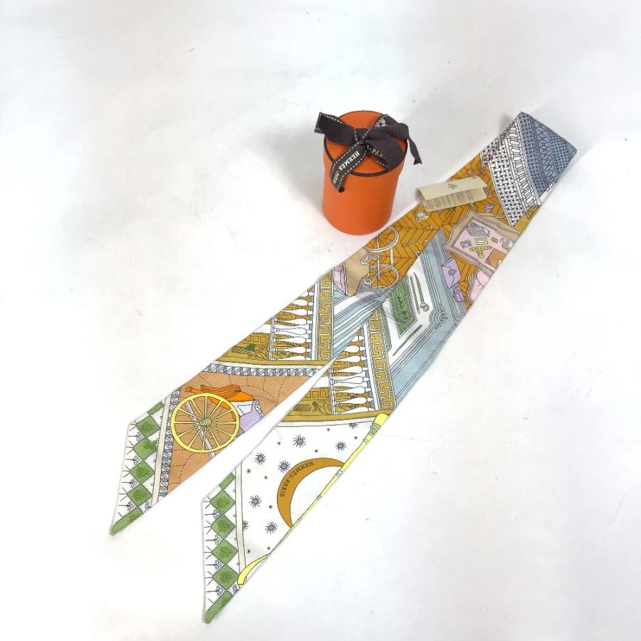 HERMES エルメス ムーン ツイリー スカーフ シルク ホワイト/マルチカラー レディース【中古】未使用 | HERMES | 06