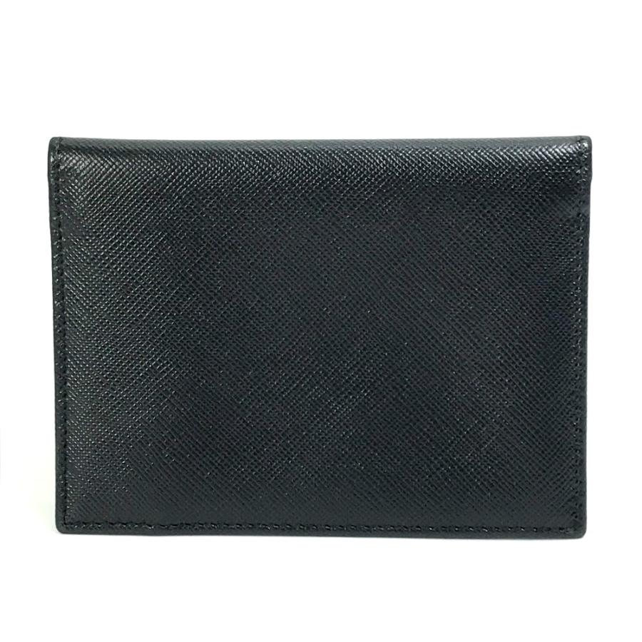 PRADA プラダ トライアングルロゴ カードケース 二つ折り パスケース レザー ブラック メンズ【中古】 | PRADA | 01