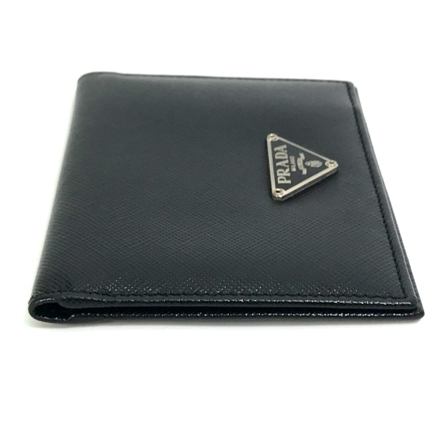 PRADA プラダ トライアングルロゴ カードケース 二つ折り パスケース レザー ブラック メンズ【中古】 | PRADA | 03
