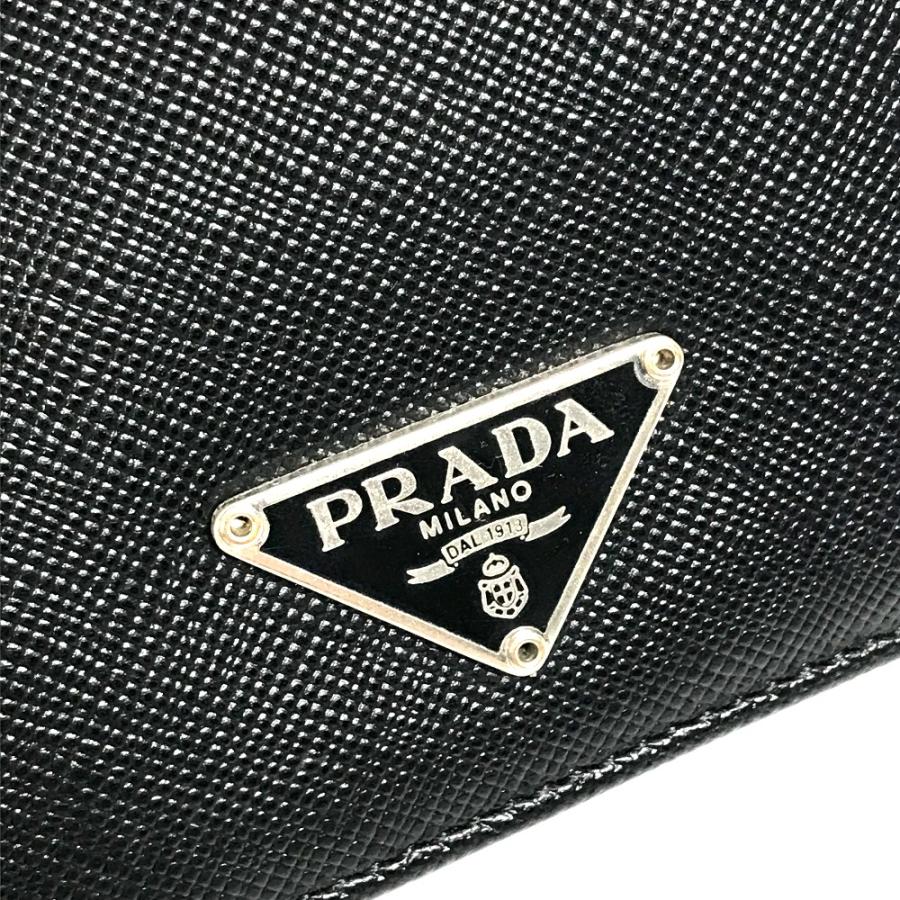 PRADA プラダ トライアングルロゴ カードケース 二つ折り パスケース レザー ブラック メンズ【中古】 | PRADA | 04