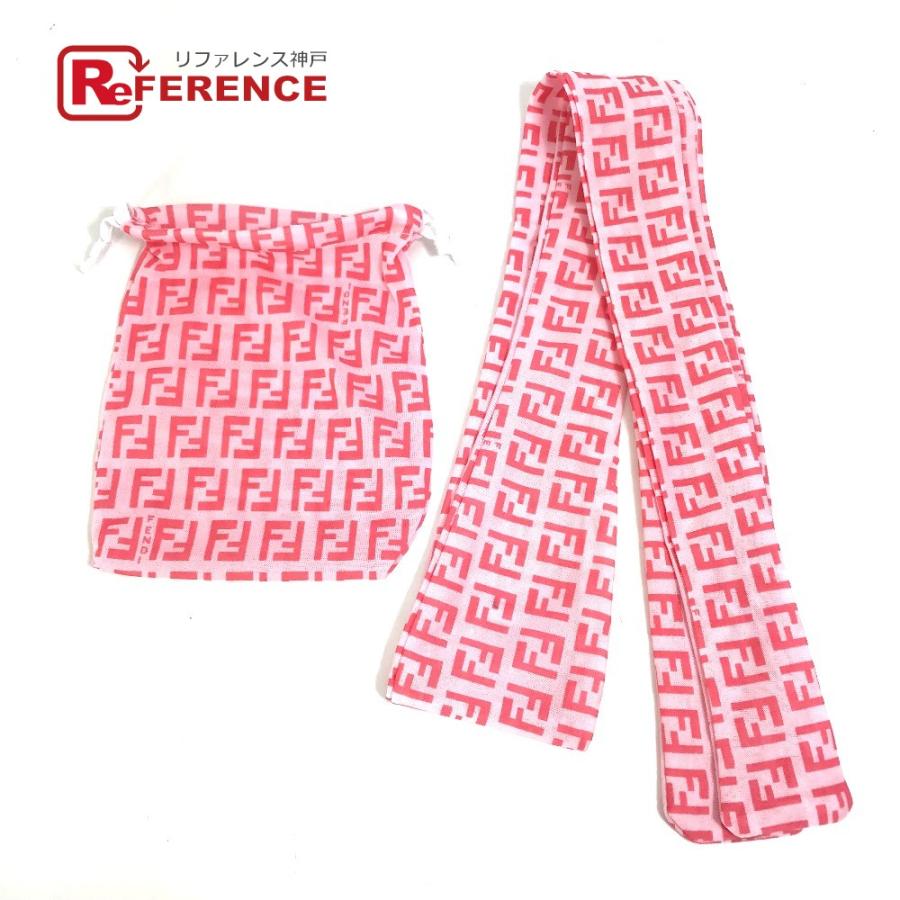 FENDI フェンディ ズッキーノ スカーフ ヘアバンド ポーチ ヴァンサンカンの付録 スカーフ ピンク レディース【中古】 | FENDI