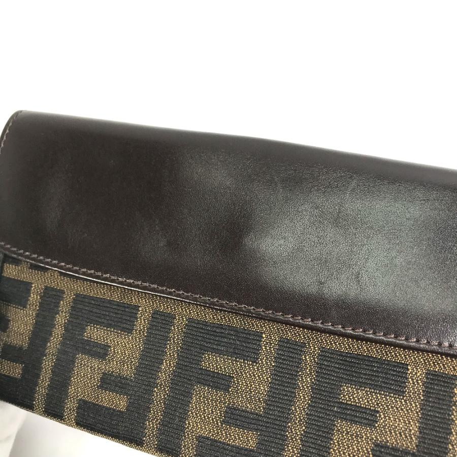 FENDI フェンディ 2804-01339 ズッカ 札入れ Wホック 長財布 キャンバス/レザー ブラウン メンズ【中古】 | FENDI | 07