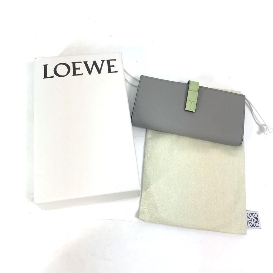 LOEWE ロエベ アナグラム バーティカル ウォレット 長財布 レザー グレー レディース【中古】未使用 | LOEWE | 09