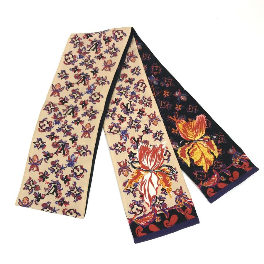 LOUIS VUITTON ルイヴィトン M76433 バンドー ランデブー モノグラム スカーフ ベージュ×ブラック レディース【中古】 | LOUIS VUITTON | 01