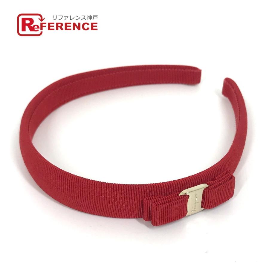 Salvatore Ferragamo サルヴァトーレフェラガモ へアバンド ヘアアクセサリー ヴァラ リボン カチューシャ レッド レディース【中古】 | 