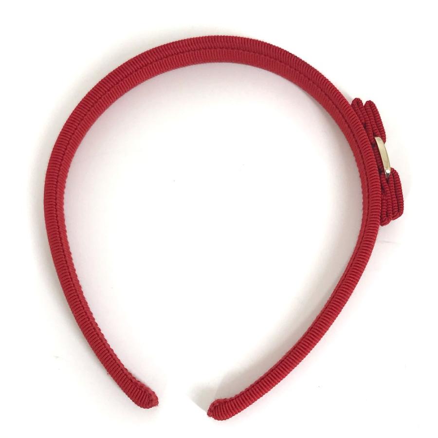 Salvatore Ferragamo サルヴァトーレフェラガモ へアバンド ヘアアクセサリー ヴァラ リボン カチューシャ レッド レディース【中古】 |  | 02