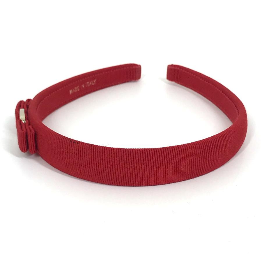 Salvatore Ferragamo サルヴァトーレフェラガモ へアバンド ヘアアクセサリー ヴァラ リボン カチューシャ レッド レディース【中古】 |  | 05