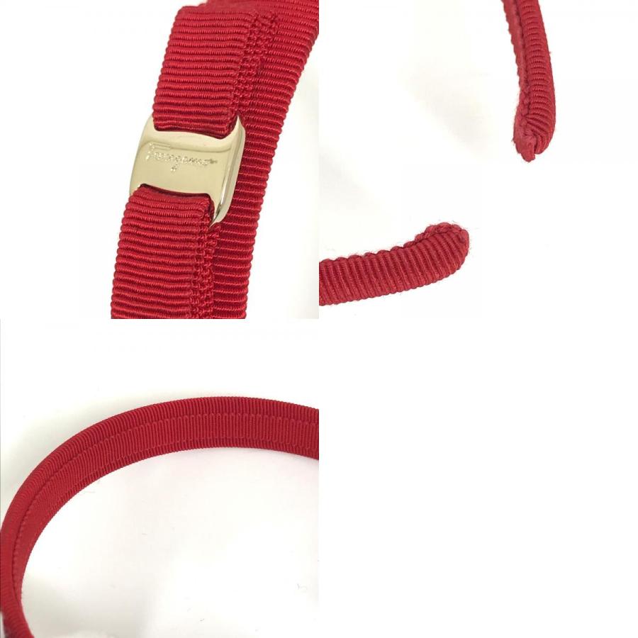 Salvatore Ferragamo サルヴァトーレフェラガモ へアバンド ヘアアクセサリー ヴァラ リボン カチューシャ レッド レディース【中古】 |  | 09