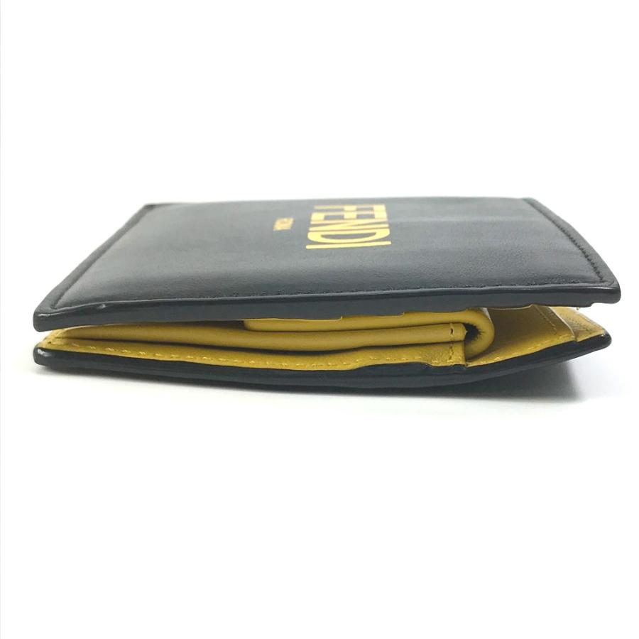 FENDI フェンディ 7M0001 ロゴ 財布 2つ折り財布 レザー ブラック メンズ【中古】 | FENDI | 02