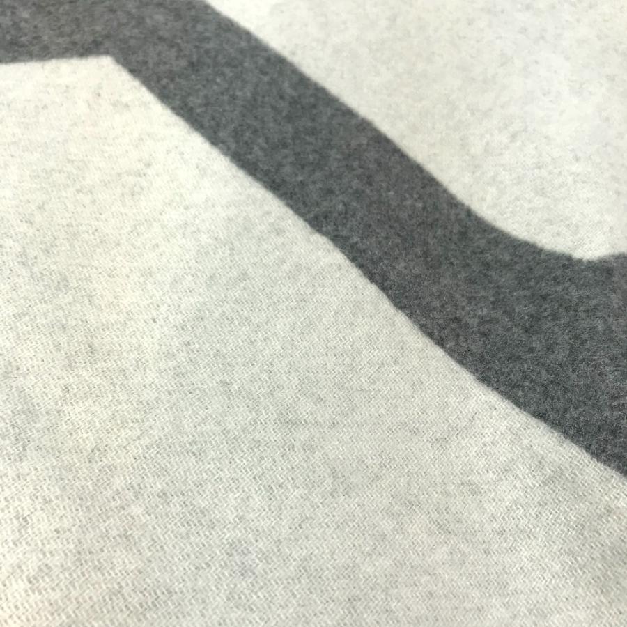 美品 HERMES エルメス カザック・オプティック フリンジ バイカラー マフラー グレー×ホワイト レディース【中古】 | HERMES | 04