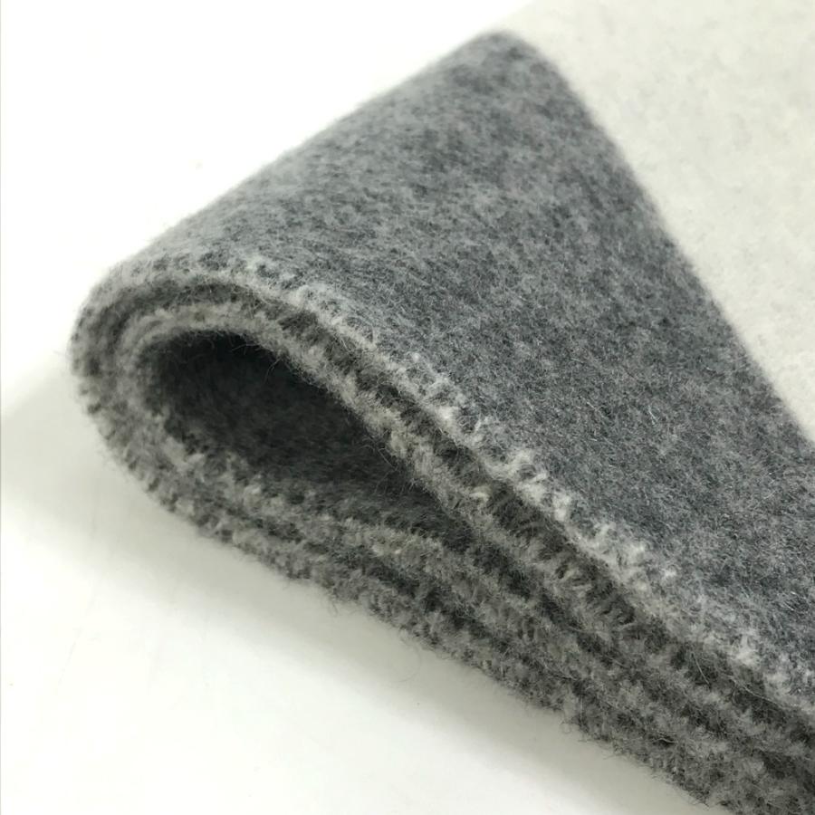 美品 HERMES エルメス カザック・オプティック フリンジ バイカラー マフラー グレー×ホワイト レディース【中古】 | HERMES | 06