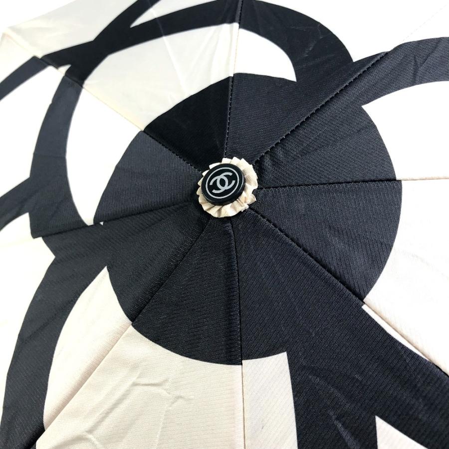 CHANEL シャネル ワンタッチ 折り畳み アンブレラ カメリア ココマーク 傘 ベージュ系 レディース【中古】 | CHANEL | 05