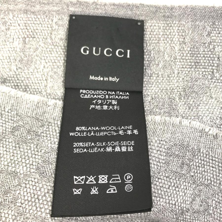 GUCCI グッチ 542984 GG フリンジ マフラー ウール グレー×ブルー×ブラック メンズ【中古】 | GUCCI | 07