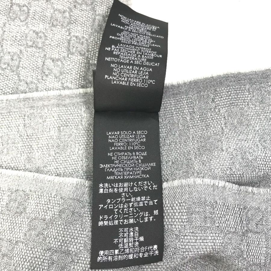 GUCCI グッチ 542984 GG フリンジ マフラー ウール グレー×ブルー×ブラック メンズ【中古】 | GUCCI | 08