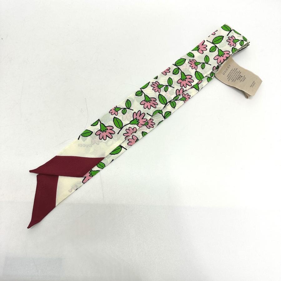 GUCCI グッチ 656611 ドラえもん DORAEMON スカーフ フローラ ネックボウ スカーフ シルク ホワイト レディース【中古】 | GUCCI | 02