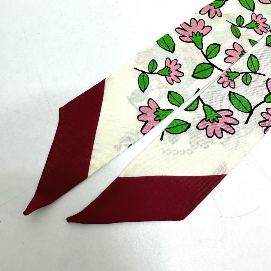 GUCCI グッチ 656611 ドラえもん DORAEMON スカーフ フローラ ネックボウ スカーフ シルク ホワイト レディース【中古】 | GUCCI | 06