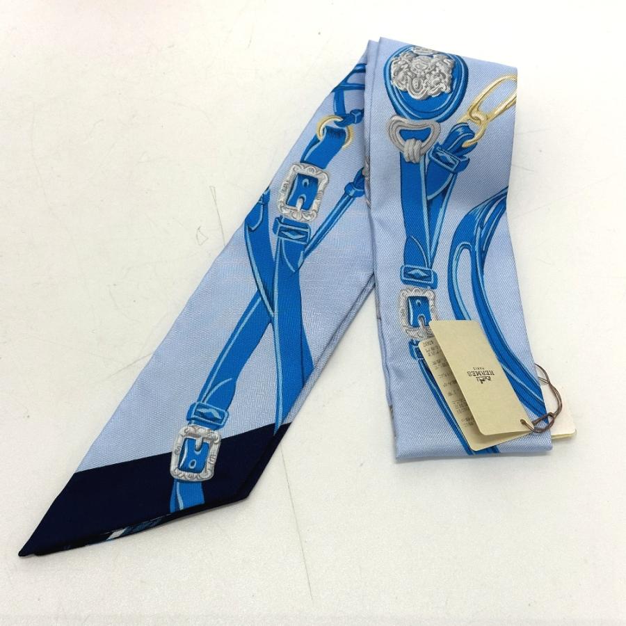 HERMES エルメス Brides de gala ツイリー アップリケピケ スカーフ シルク ブルー レディース【中古】新品同様 | HERMES | 01