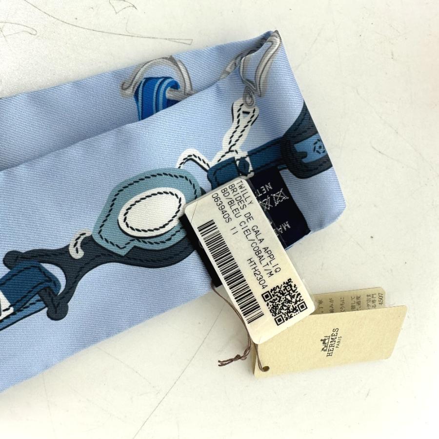 HERMES エルメス Brides de gala ツイリー アップリケピケ スカーフ シルク ブルー レディース【中古】新品同様 | HERMES | 04