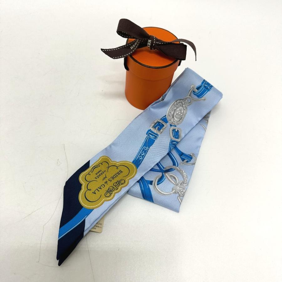 HERMES エルメス Brides de gala ツイリー アップリケピケ スカーフ シルク ブルー レディース【中古】新品同様 | HERMES | 05