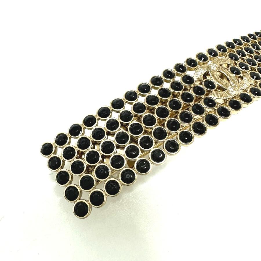 CHANEL シャネル ロゴ ヘアアクセサリー バレッタ GP ブラック×ゴールド レディース【中古】美品 | CHANEL | 02