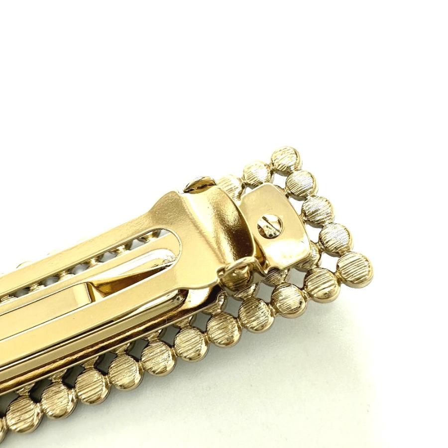 CHANEL シャネル ロゴ ヘアアクセサリー バレッタ GP ブラック×ゴールド レディース【中古】美品 | CHANEL | 07
