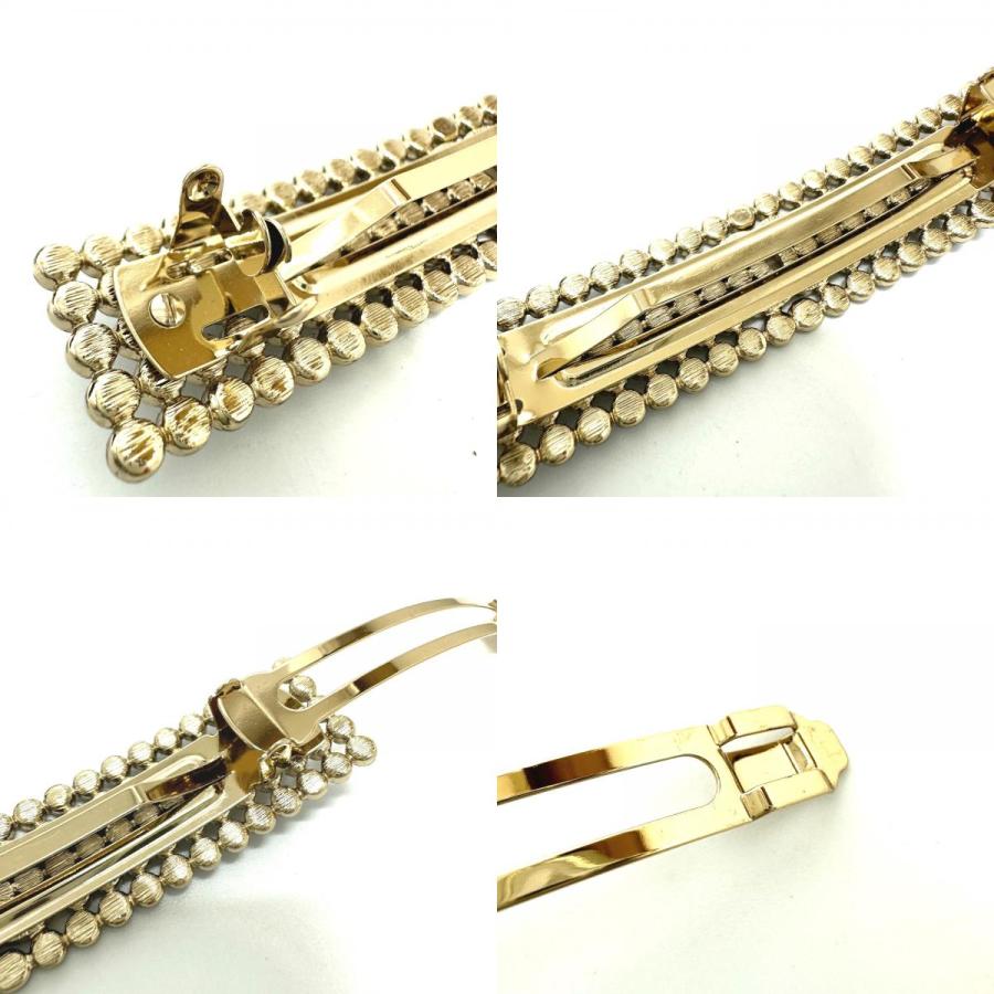 CHANEL シャネル ロゴ ヘアアクセサリー バレッタ GP ブラック×ゴールド レディース【中古】美品 | CHANEL | 08