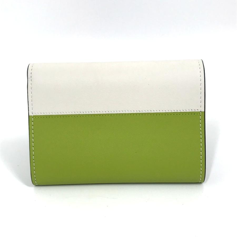 美品 LOEWE ロエベ 262146 千と千尋の神隠し ジブリ オオトリサマ 3つ折り財布 グリーン×オフホワイト レディース【中古】 | LOEWE | 01
