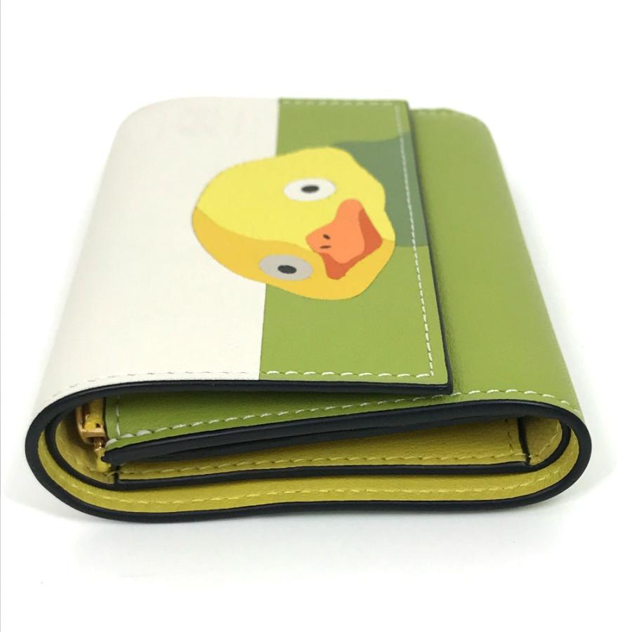 美品 LOEWE ロエベ 262146 千と千尋の神隠し ジブリ オオトリサマ 3つ折り財布 グリーン×オフホワイト レディース【中古】 | LOEWE | 03