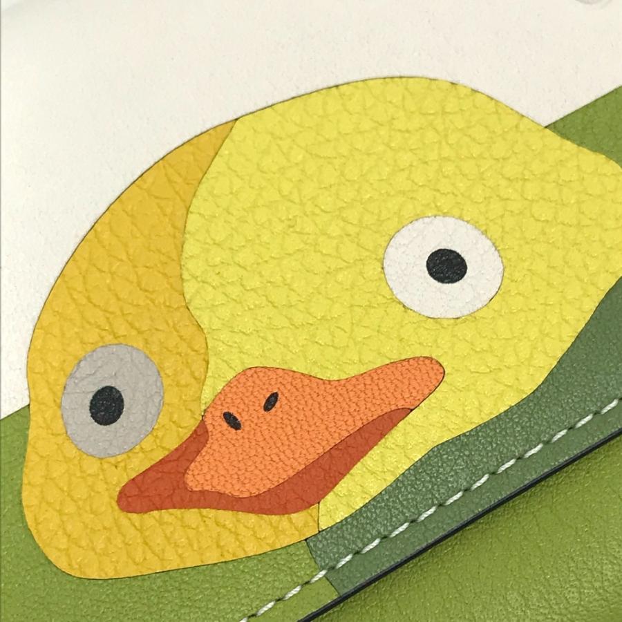 美品 LOEWE ロエベ 262146 千と千尋の神隠し ジブリ オオトリサマ 3つ折り財布 グリーン×オフホワイト レディース【中古】 | LOEWE | 04