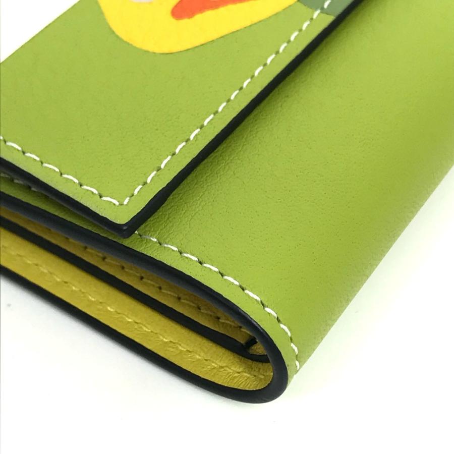 美品 LOEWE ロエベ 262146 千と千尋の神隠し ジブリ オオトリサマ 3つ折り財布 グリーン×オフホワイト レディース【中古】 | LOEWE | 07