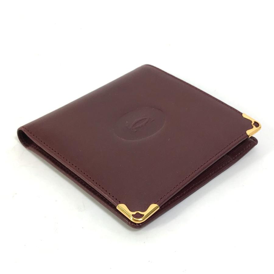 美品 CARTIER カルティエ マストライン 2つ折り財布 ボルドー レディース【中古】 | Cartier | 02
