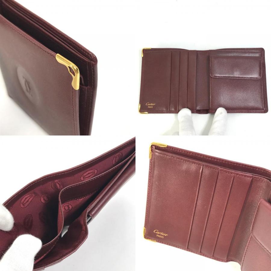 美品 CARTIER カルティエ マストライン 2つ折り財布 ボルドー レディース【中古】 | Cartier | 08