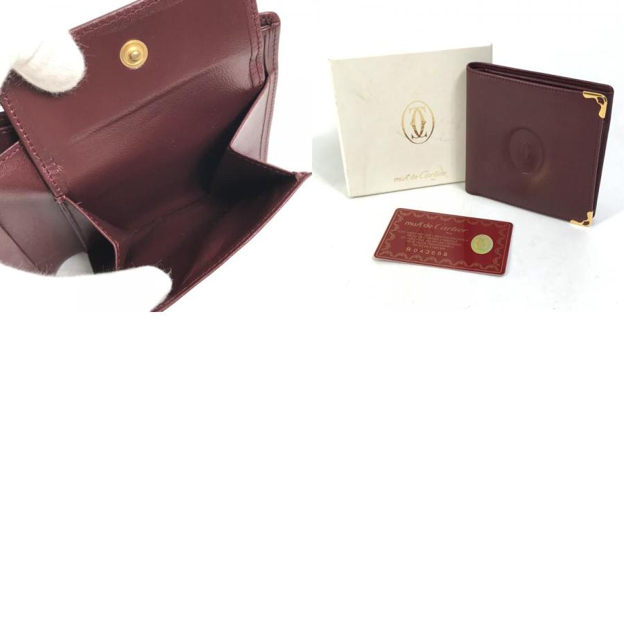 美品 CARTIER カルティエ マストライン 2つ折り財布 ボルドー レディース【中古】 | Cartier | 09