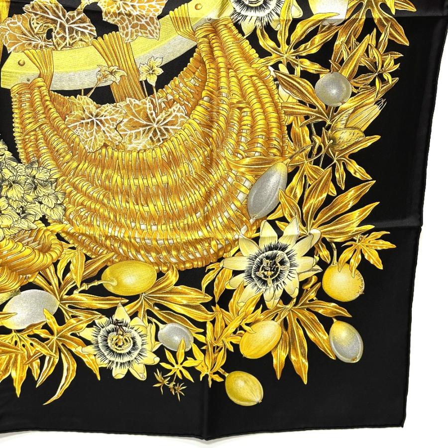 未使用 HERMES エルメス PASSIFLORES パッションフラワー 花柄 カレ90 スカーフ ブラック レディース【中古】 | HERMES | 04