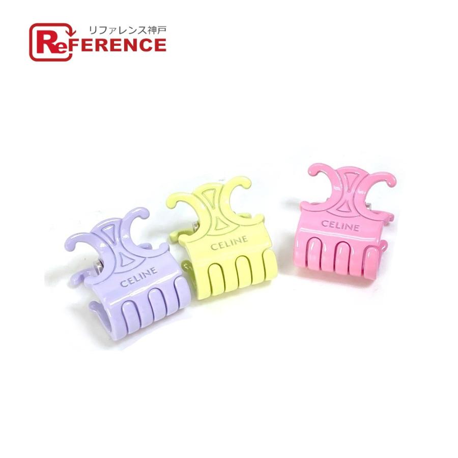 美品 CELINE セリーヌ ヘアクロー ヘアクリップ 3点セット ヘアアクセサリー トリオンフ  ヘアピン マルチカラー レディース.【中古】 | CELINE
