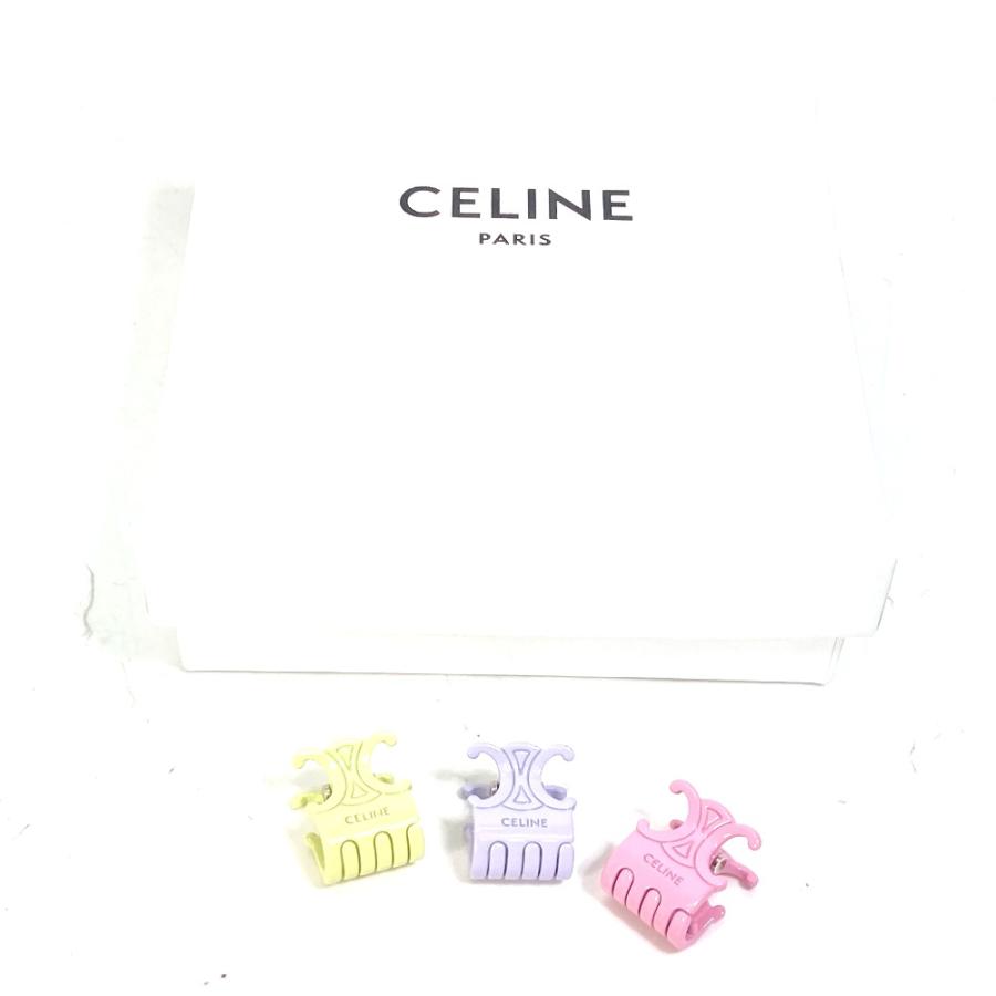 美品 CELINE セリーヌ ヘアクロー ヘアクリップ 3点セット ヘアアクセサリー トリオンフ  ヘアピン マルチカラー レディース.【中古】 | CELINE | 06