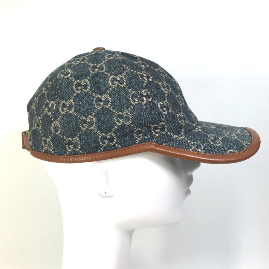 GUCCI グッチ 656206 GG ロゴ 帽子 キャップ帽 ベースボール デニム キャップ ネイビー ユニセックス【中古】_3