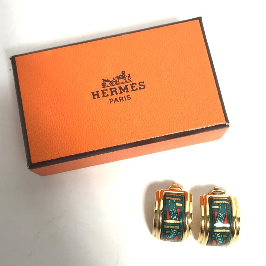 HERMES エルメス エマイユ アクセサリー アクセサリー イヤリング グリーン レディース【中古】 | HERMES | 01
