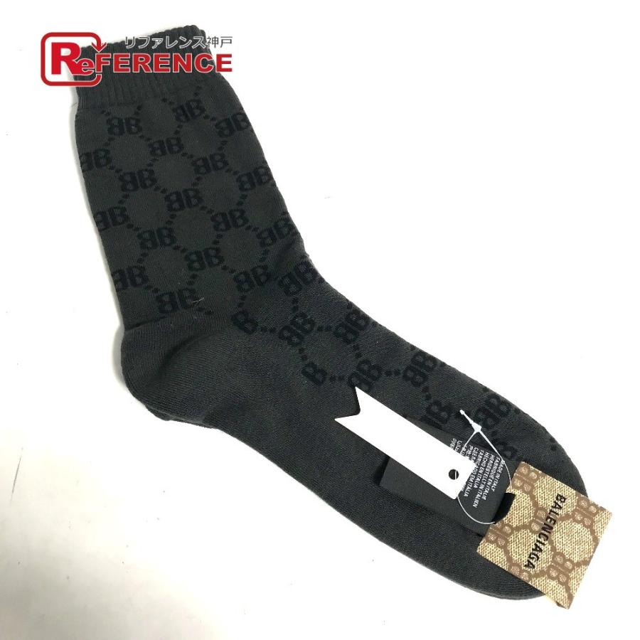 未使用 BALENCIAGA バレンシアガ 681522 ソックス ロゴ BB 靴下 ダークグレー系 メンズ【中古】 | BALENCIAGA