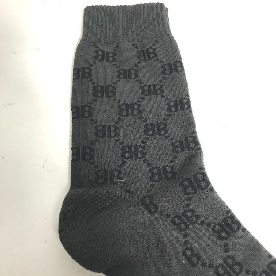 未使用 BALENCIAGA バレンシアガ 681522 ソックス ロゴ BB 靴下 ダークグレー系 メンズ【中古】 | BALENCIAGA | 02
