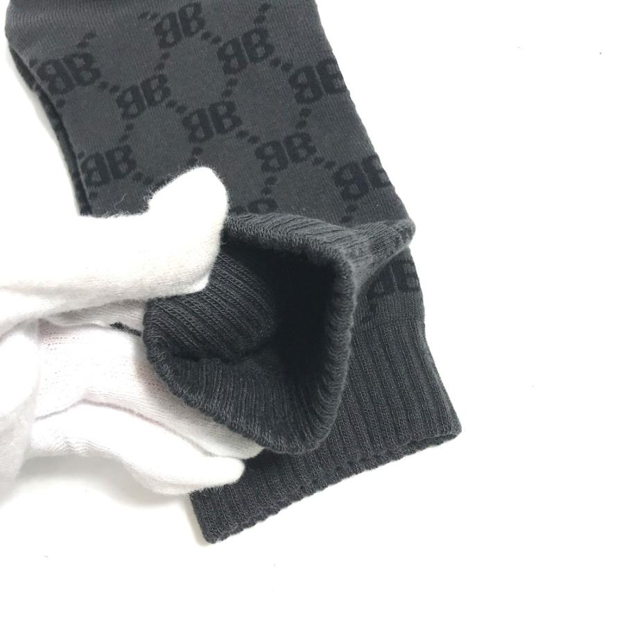 未使用 BALENCIAGA バレンシアガ 681522 ソックス ロゴ BB 靴下 ダークグレー系 メンズ【中古】 | BALENCIAGA | 08