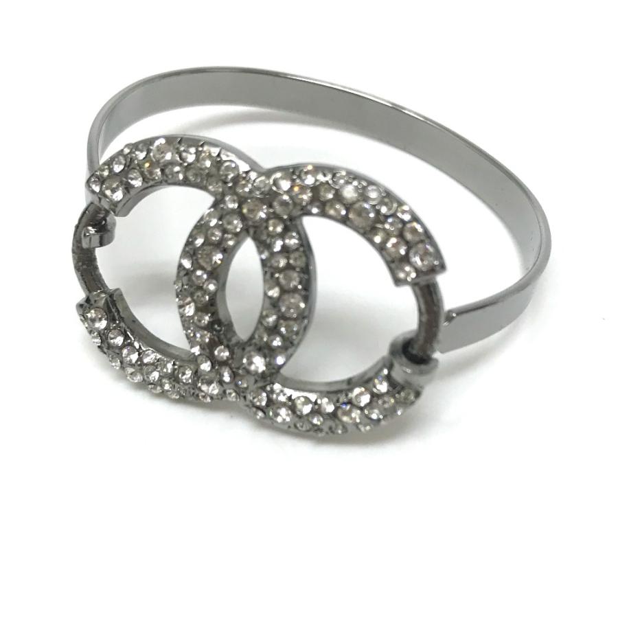 CHANEL シャネル ココマーク CC ラインストーン 04A アクセサリー ブレスレット シルバー【中古】 | CHANEL | 01