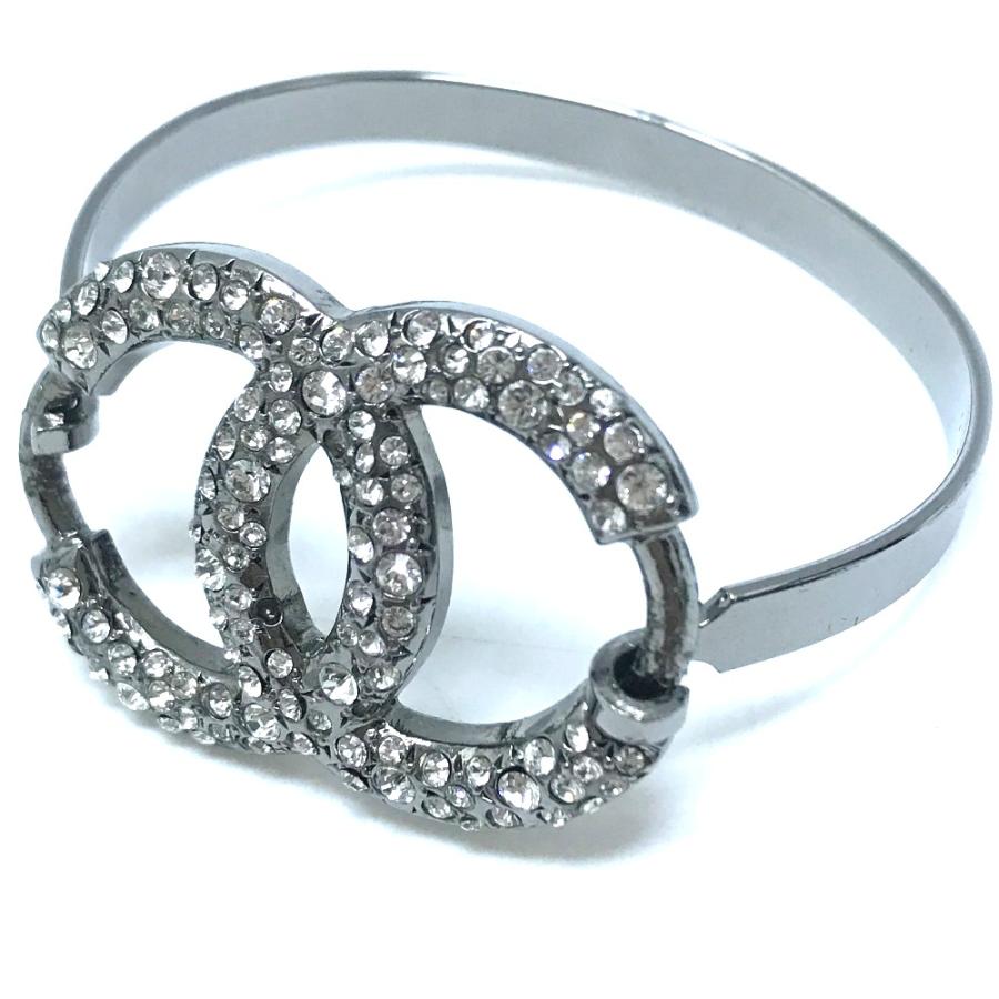 CHANEL シャネル ココマーク CC ラインストーン 04A アクセサリー ブレスレット シルバー【中古】 | CHANEL | 02