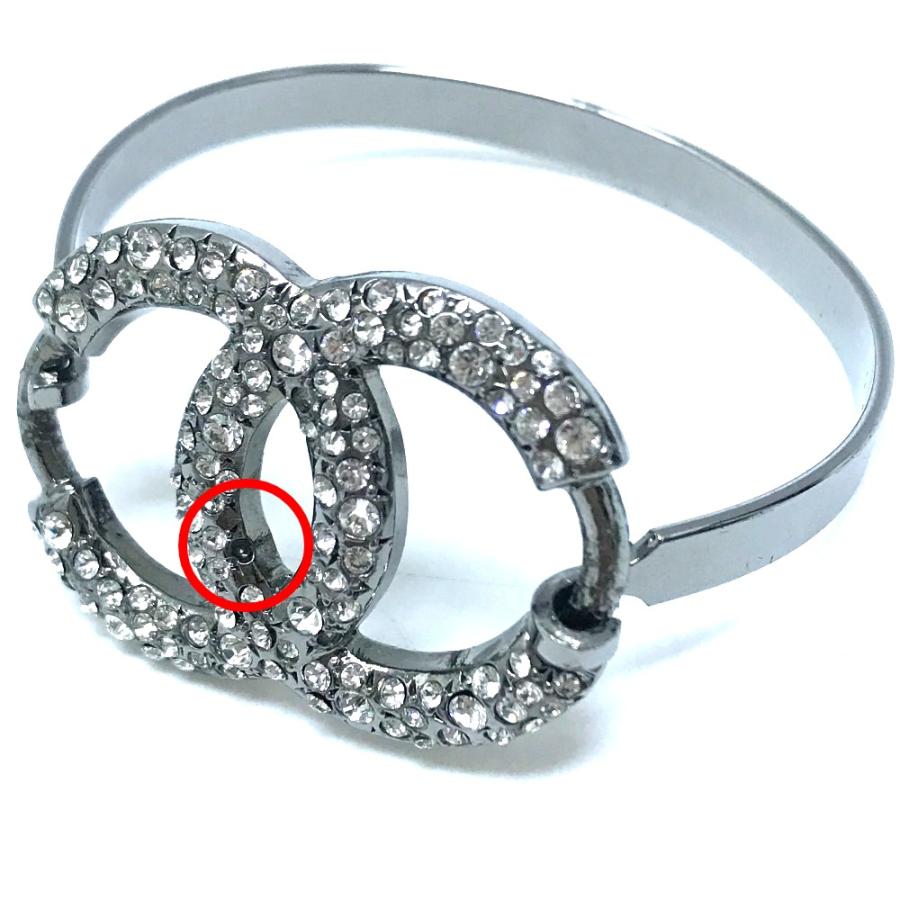 CHANEL シャネル ココマーク CC ラインストーン 04A アクセサリー ブレスレット シルバー【中古】 | CHANEL | 03