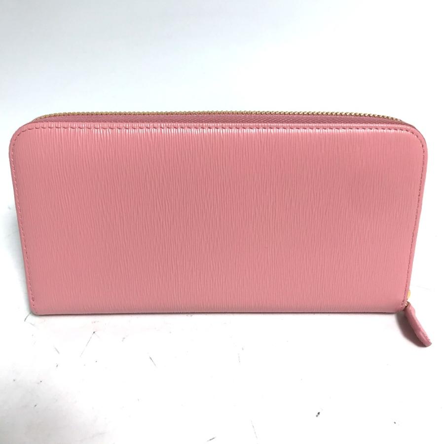 美品 PRADA プラダ ロングウォレット ラウンドファスナー ロゴ 長財布 ピンク レディース【中古】 | PRADA | 01